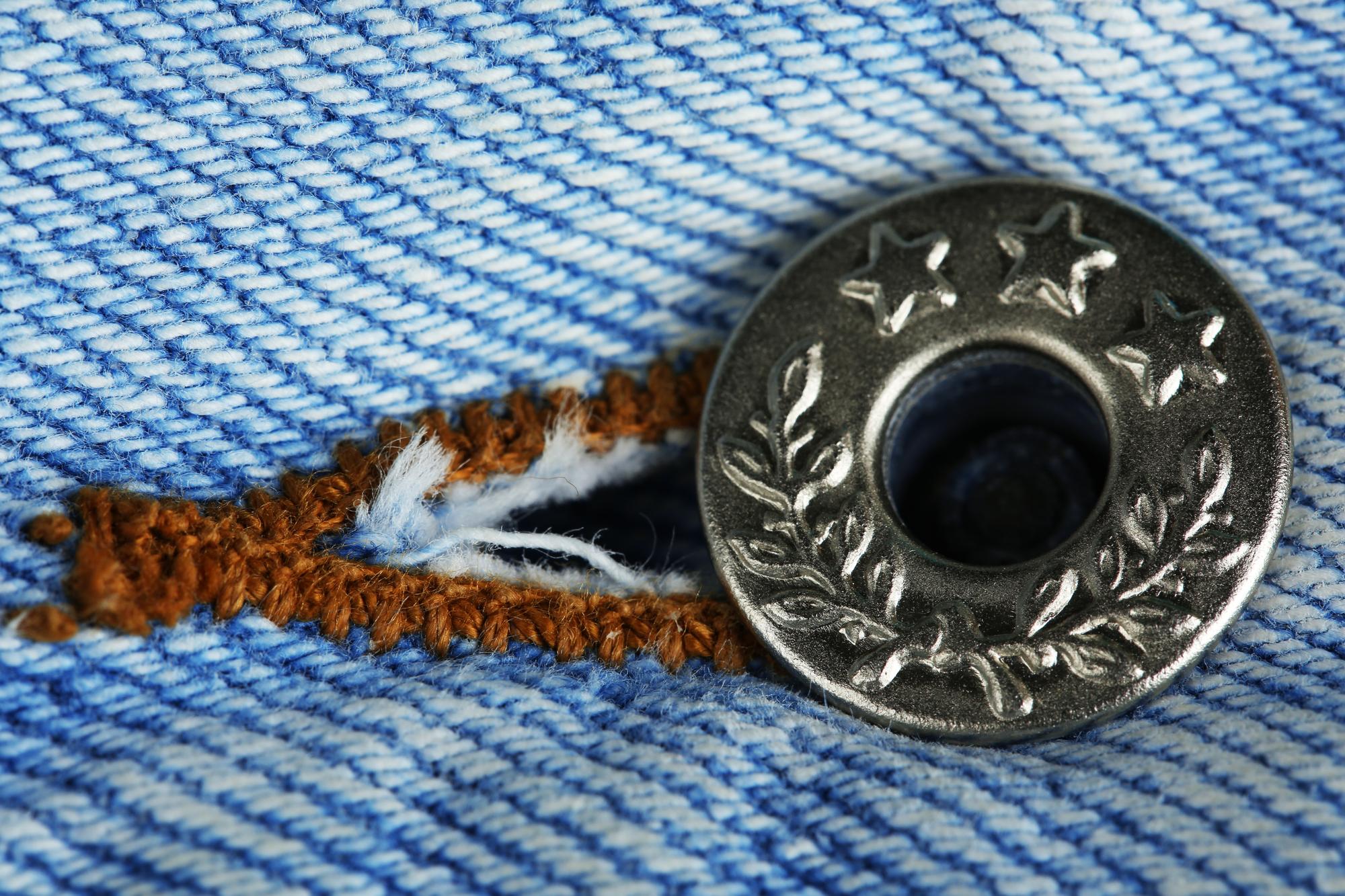embroidered patch sample on denim
